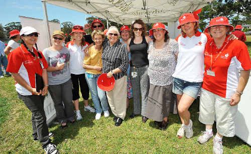 Walk the Talk helpers celebrate the benefits of exercise and healthy eating. Walk the Talk helpers celebrate the benefits of exercise and healthy eating.